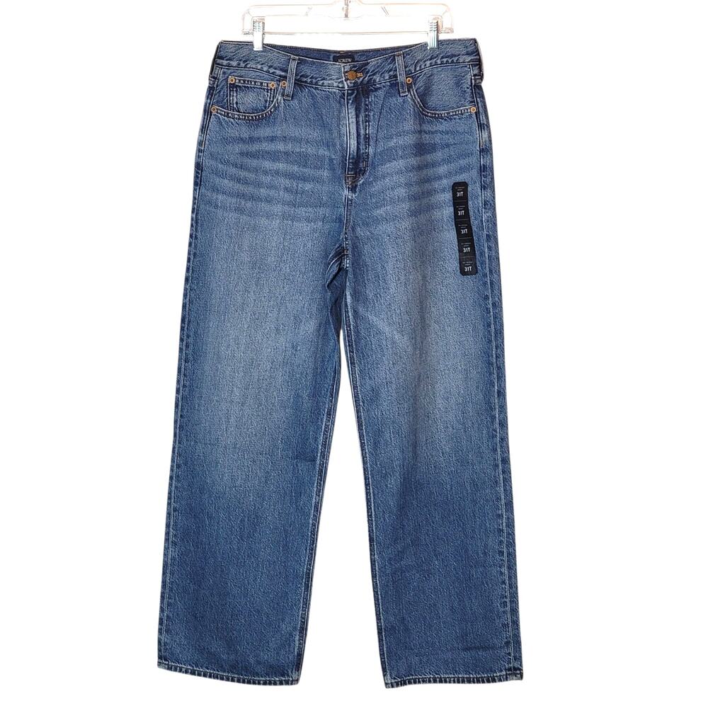 J. Crew NWT 90s Vintage Baggy High Rise Jeans Blue Denim Size 31T - Picture 12 of 12